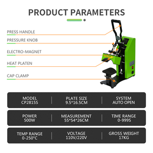 For CP2815S Semi-Automatic Double Heated Industrial Grade Heat Press <strong>Machine</strong> Laser Alignment New Condition for Hat/<strong>Cap</strong> - Product Image 4