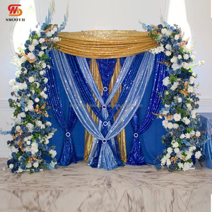 Suave boda azul flor Pilar soporte seda flor arco telón de fondo para impresionante boda fiesta Eventos Decoración - Product Image 1