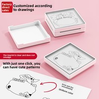 Tampon encreur personnalisé en plastique avec tampon photosensible, design carré pour le journal de bureau et les événements