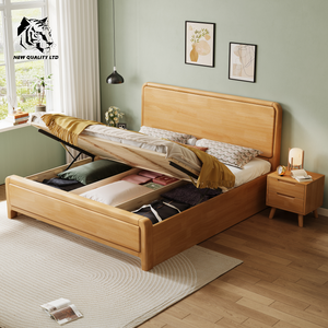 Cama de almacenamiento de madera de tamaño completo, nueva moda, muebles de dormitorio, precio barato de fábrica, personalizable, gran stock, envío inmediato. - Product Image 4