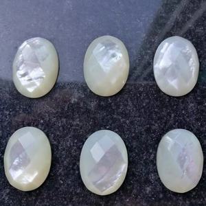 Offre Spéciale blanc naturel à facettes en nacre ovale cabochon pour bijoux pendentif - Product Image 1