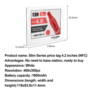 ESL + Túi soarfree 4.2 inch 4 màu điện tử E-ink kỹ thuật số giá tag ESL giá kệ nhãn cho siêu thị ESL cửa hàng bán lẻ - Product Image 5