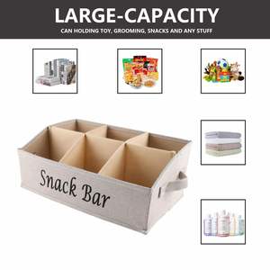 Lightweight <b>Snack</b> <b>Bar</b> Station Organizer Trapezoid Fabric <b>Snack</b> Bin with Side Handles - Product Image 2