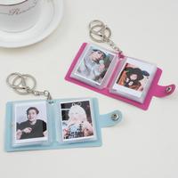 Mini album photo en PU, breloque porte-clés, accessoire de sac à main, pendentif pour sac, avec 16-20 photos