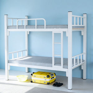 Lit superposé double commercial peu encombrant, structure en fer massif, robuste, taille standard, en métal, pour camp de travailleurs, dortoir, bureau - Product Image 1