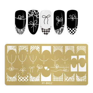 ใหม่แผ่นปั๊มเล็บฝรั่งเศสขนาด6*12ซม. เครื่องมือทำเล็บดอกไม้ศิลปะแบบแปลกๆแผ่นเหล็กแม่แบบเล็บ - Product Image 4