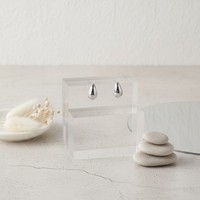 Apsvo Boucles d'oreilles créoles épaisses plaquées argent pour femmes, créoles ouvertes légères en forme de goutte d'eau, boucles d'oreilles hypoallergéniques