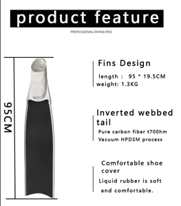JUNHAIINS Aletas de Hoja de Pesca Submarina de Fibra de Carbono Personalizadas Aletas de Buceo Aletas de Nadar Aletas de Buceo Libres Aletas Largas Rana - Product Image 6