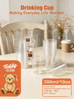 Gobelets en plastique PP jetables transparents et épais de 10 oz (300 ml), contenants transparents pour pudding, jus, condiments, desserts, paquet de 25 pièces