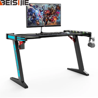 Table de jeu moderne Beisijie avec éclairage LED RVB rouge, pour la maison, le bureau, l'ordinateur de jeu, le PC
