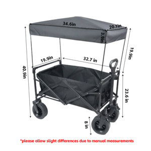 Chariot de camping pliable personnalisable Liveer <span class=keywords><strong>en</strong></span> acier robuste avec auvent amovible et roues pour réservoir, capacité de charge de 200 kg pour le shopping - Product Image 1