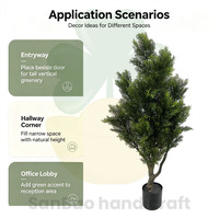 Cyprès Artificiel H118cm, Plante en Pot Artificielle à Feuillage Dense pour Décoration Maison, Bureau, Terrasse, Mariage, Fête, Intérieur et Extérieur