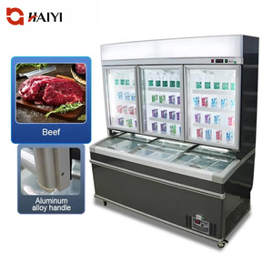 Présentoir pour glaces et aliments surgelés Porte en verre Demi-réfrigérateur surgelé Réfrigérateur et congélateur combinés - Product Image 1