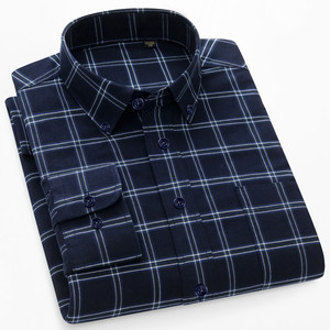 Herren 100% Baumwolle gestreift Langarm Hemd atmungsaktiv bequem bequem einreihig Verschluss Frühling lässig Business Wear ODM - Product Image 3