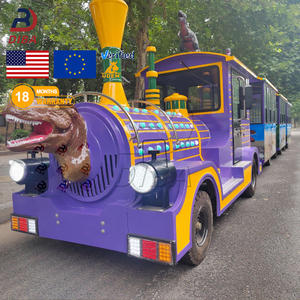 Obral besar murah tema dinosaurus elektrik kereta tanpa pelacak kereta api turis untuk taman hiburan anak-anak luar ruangan dijual - Product Image 1