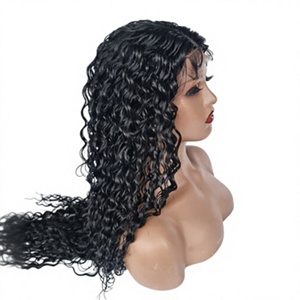 Prix d'usine Perruque frontale en dentelle suisse HD à ondulations longues et profondes, 100% cheveux humains bruts, cuir chevelu pré-épilé - Product Image 1