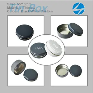 Wholesale Round Seamless 4oz 8oz 16oz Black Container Empty Metal Cosmetics Packaging Tin Jar Box With Lio