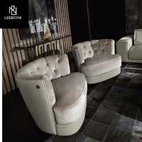 Fauteuil lounge en cuir véritable de designer italien, structure en bois moderne, tissu en velours, canapé simple pour salon, chambre à coucher