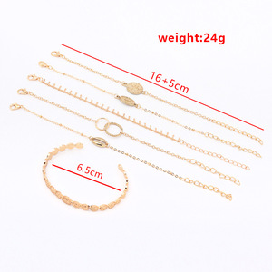 Vintage Gold Plated Alloy <b>Bracelet</b> <b>Set</b> Plant Pattern Women's Jewelry 6 Piece Boho Style Fashion Jewelry <b>Sets</b> - Product Image 4