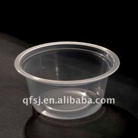 Gobelet PP à fond plat personnalisé de 89 mm, transparent, jetable, pour sauces, ketchup, fruits, poissons, fruits de mer, emballage avec option de couvercle personnalisé