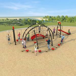 Red de escalada comercial para parques infantiles, tipo telaraña, de cuerda, para exteriores, equipo para niños, estructura piramidal de carga - Product Image 6