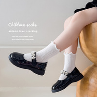 Chaussettes en coton mi-mollet de style coréen pour filles chaussettes en dentelle mignonnes pour printemps automne collège bébé en gros