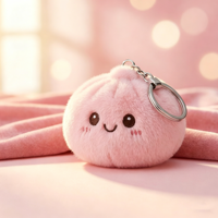 Peluche Kawaii en forme de boulette de riz vapeur de 10 cm, jouet à presser, porte-clés alimentaire simulé, breloque de sac Bao, jouet anti-stress