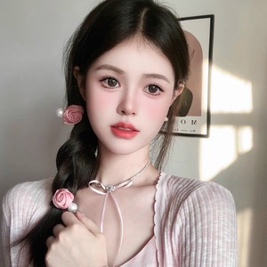 Pince à cheveux latérale en forme de rose, en fil Eugen avec fleur de perles, pour franges et mèches rebelles, accessoire de coiffure élégant - Product Image 4