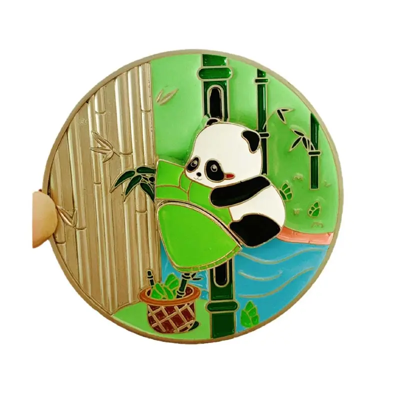 YANGLE nouveauté dur doux émail Panda pièces pour Zoo mignon Panda métal émail Souvenir pièces pour Zoo
