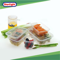 Boîte à lunch à emporter jetable légère transparente de restaurant de pp pour l'usage de supermarché et de pique-nique 1250ml/1500ml/2000ml