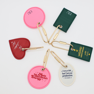 Portachiavi Souvenir in Tessuto Ricamato con Etichetta Tonda e Logo Personalizzato con Ciondolo in Ottone Regalo Promozionale - Product Image 6