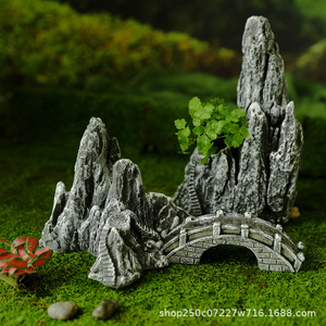 Decoración de rocalla artificial para acuario, mini adornos de paisaje, resinas sintéticas independientes 35452 - Product Image 2