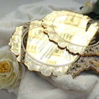Maßgefertigte Goldene Spiegel-Acryl-Plakette im Vintage-Handform-Design als Dankeschön-Geschenk für Hochzeiten, Geburtstage und Partys