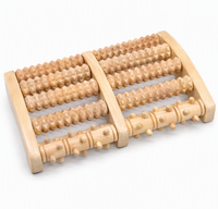 Planche de massage des pieds multi-rouleaux en bois naturel pour la relaxation corporelle – Outil de massage manuel texturé pour les soins personnels