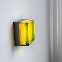 Lampe murale LED artistique en fer et verre, design carré créatif, pour chambre à coucher, style européen et américain, ambiance décorative
