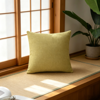 Einfarbiges Senfgelbes Leinen-Look Dekokissen Quadratisches Zierkissen mit PP-Baumwollfüllung für Sofa Bett Zuhause Hotel Individuelles Logo