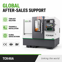 Tour CNC TCK46A, moteur servo CNC GSK, métal, petit tour horizontal à broche unique, usage moyen, 2 axes, capacité de déplacement Z de 360 mm