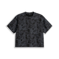 2025 nouveauté Logo personnalisé 100% coton Denim Texture Boxy Streetwear décontracté effiloché surdimensionné hommes T-shirts