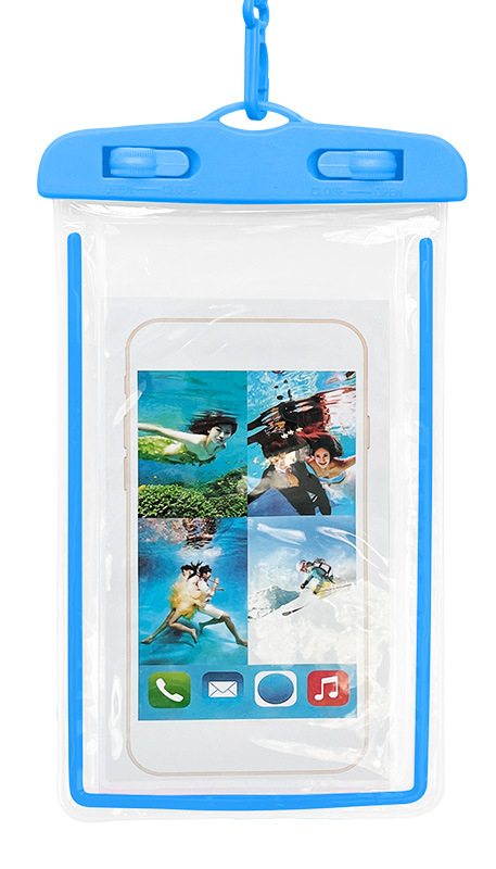 Bolsa impermeable fluorescente, azul