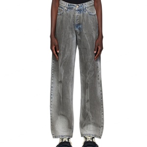 กางเกงยีนส์ทรงตรงยี่ห้อดัง ผ้าฝ้าย 100% ไม่ยืด สไตล์เรโทร ลุคซักซีด สำหรับผู้ชาย ปรับแต่งโลโก้ได้ สไตล์ฮิปฮอป ใส่ได้ทั้งฤดูร้อนและฤดูหนาว - Product Image 3