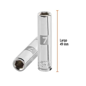 Juego de Llaves de Tubo de 6 Puntas, 7 mm de Largo, Accionamiento de 1/4 de Pulgada, Marca TRUPER - Product Image 3