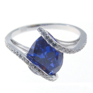 2020 Incredible Designs 925 Sterling <b>Silver</b> Tanzanite CZ Ring with <b>White</b> Cz Rhodium Plated Jewelry Sets - Product Image 1