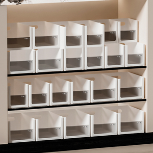 תיבת אחסון מודולרית שקופה עם עיצוב שילוב diy מערכת מארגנת זווית ישרה למרחב בית הספר - Product Image 4