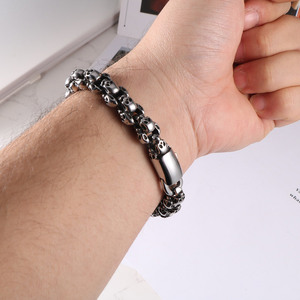 Pulsera de acero de titanio con diseño de calavera para hombre, 20 cm, 22 cm, diseño geométrico, regalo, joyería - Product Image 4