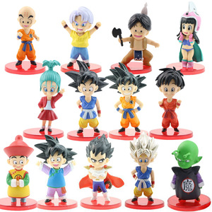 Figuras de Dragon <span class=keywords><strong>Ball</strong></span>, 13 Modelos, Goku, Gohan, Goten, Majin Buu, Chichi, Bulma, Vegeta, Trunks de la Infancia, para Exhibición - Product Image 1