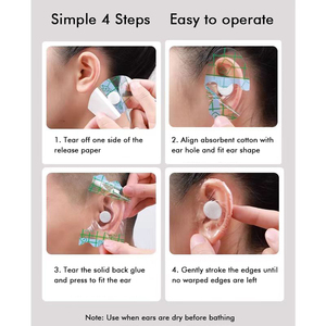 Silicona ovalada con algodón impermeable <span class=keywords><strong>pegatinas</strong></span> protectoras para los oídos desechables baño natación niños adultos parche protector para los oídos - Product Image 3