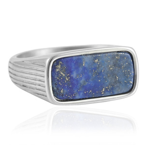 European American Style <b>Titanium</b> Steel <b>Ring</b> Green Gemstone Bezel Setting Women's Fashion Jewelry 210153 - Product Image 5