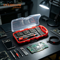 EVERGLOW Juego de Herramientas de Precisión de Alto Rendimiento, 30 Piezas, Material CRV, Destornillador de Trinquete con Mango en T, Puntas CRV Resistentes