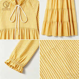 Fournisseur <span class=keywords><strong>de</strong></span> vêtements pour femmes haut <span class=keywords><strong>de</strong></span> gamme, vente en gros, robes Madi à manches longues amples à imprimé floral personnalisées, robes décontractées pour femmes - Product Image 4