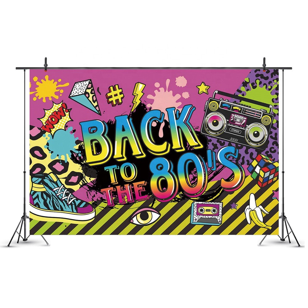 В стиле «хип-хоп» 80-е, тематическая вечеринка украшения стены 80s Свадебная вечеринка фон